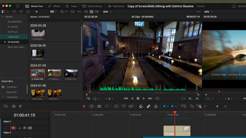 Screengrab of DaVinci Resolve software user interface
