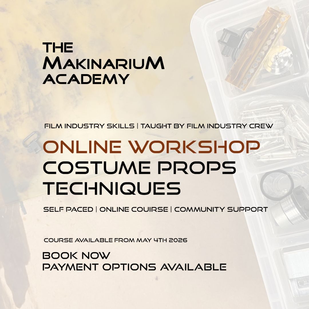 A graphic advertising the Makinarium online costume course