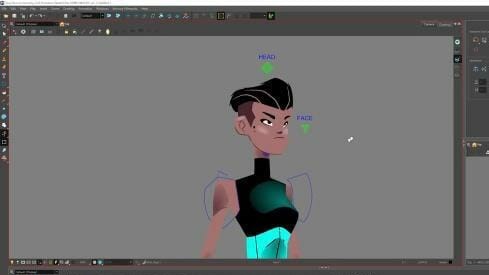 Screengrab of rigging in process